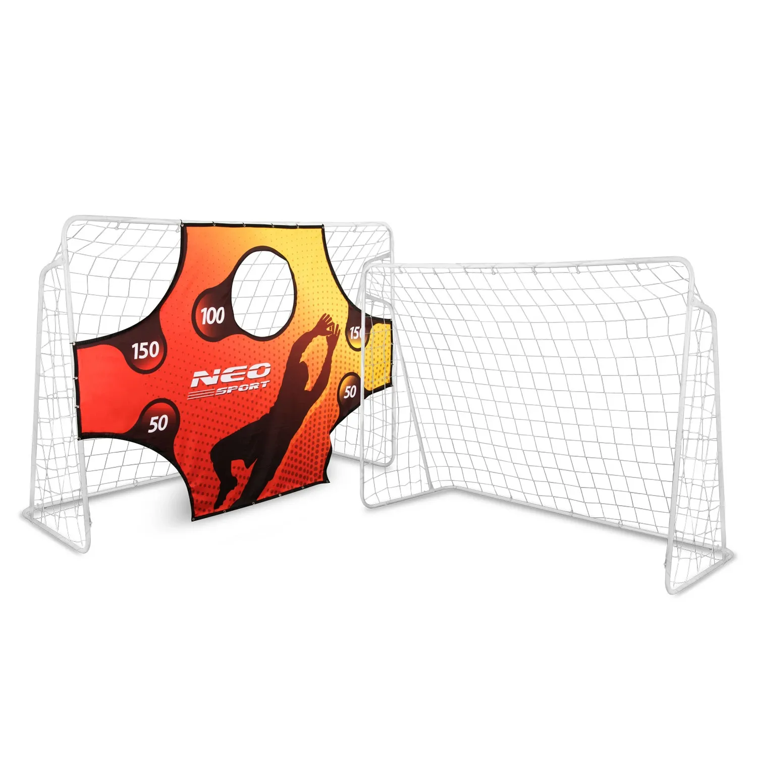 Futbolo vartai 245 x 155 x 80 cm + taikinio kilimėlis - nuotrauka 1