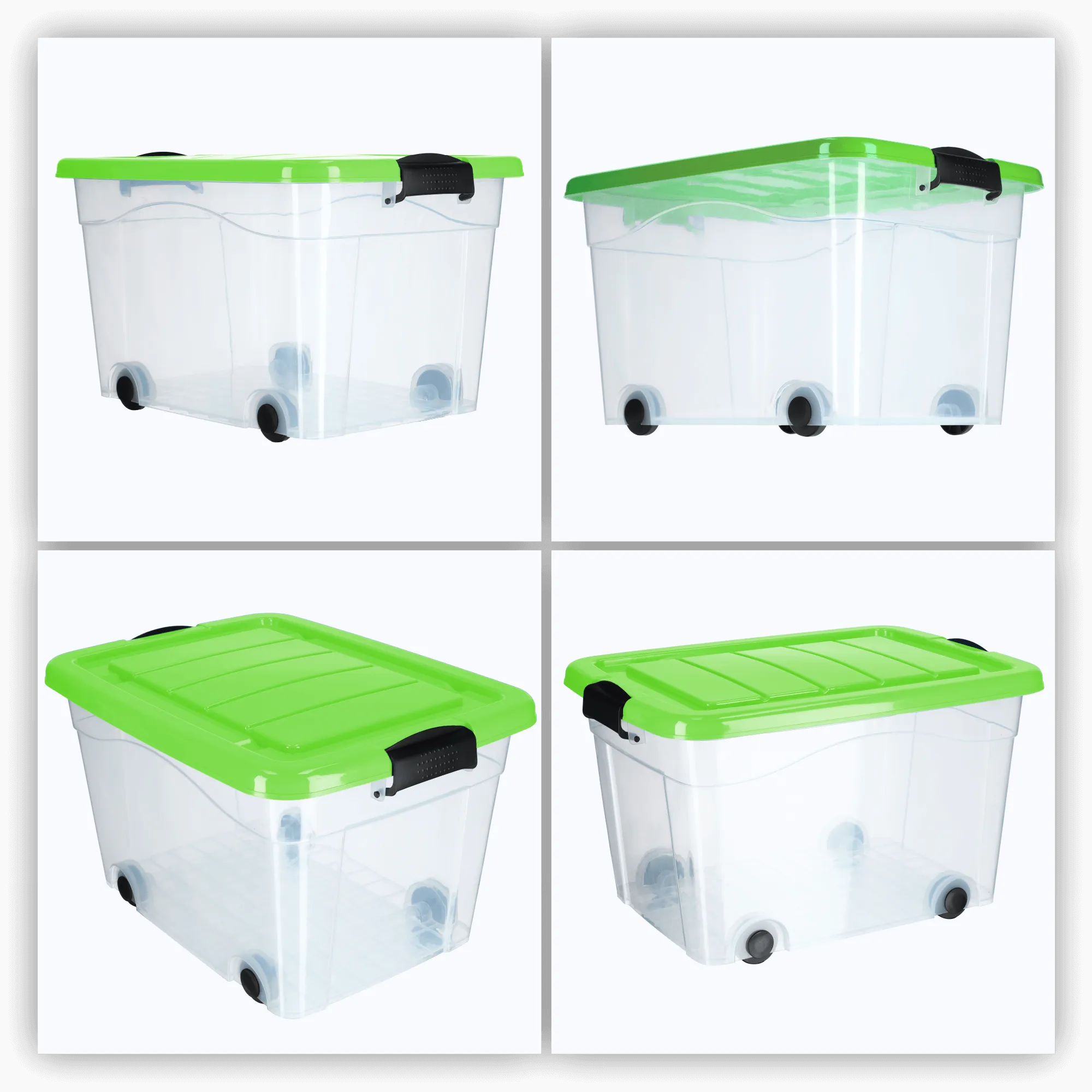 Vado 40 litrų plastikinė šiukšliadėžė su ratukais, žalia