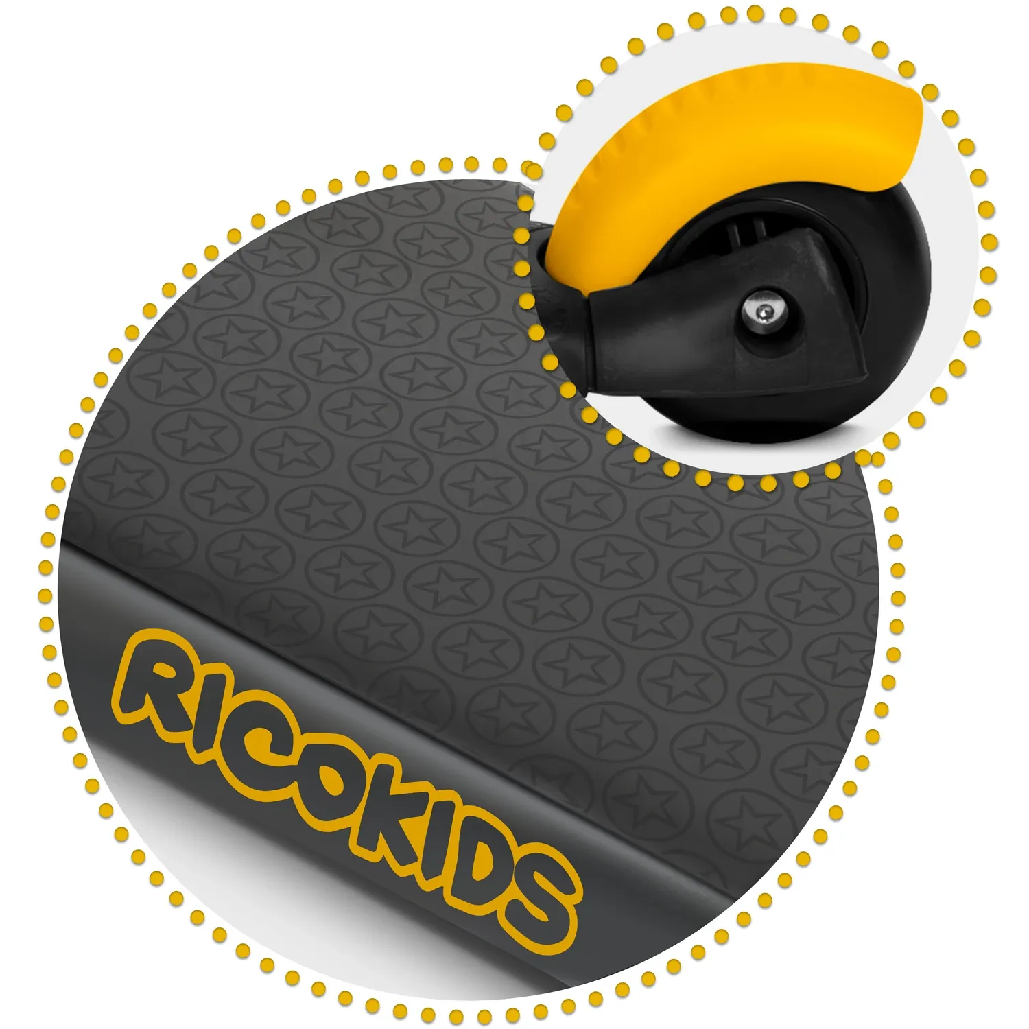 „Ricokids Cubi“ triratis paspirtukas – juodas ir oranžinis - nuotrauka 1