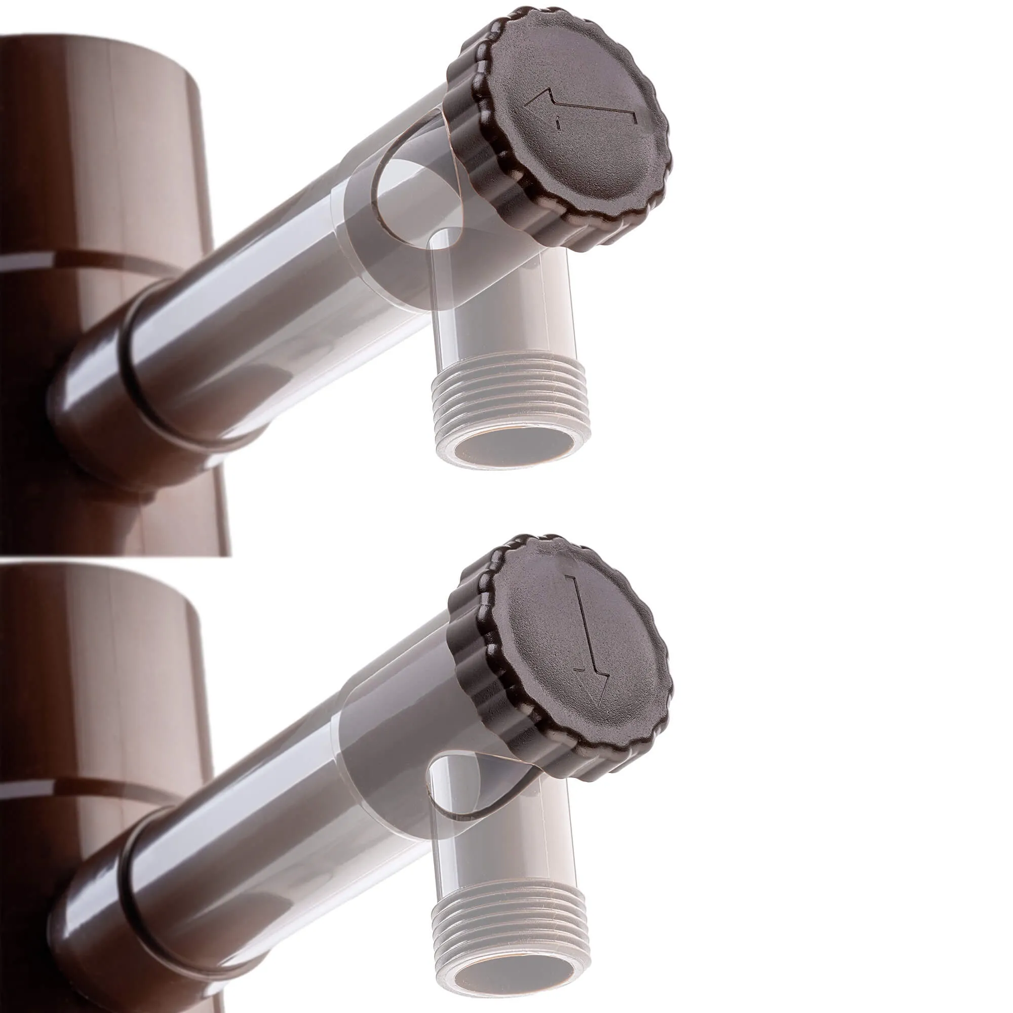 Nancras lietaus vandens kolektorius su vožtuvu, 90 mm, rudas