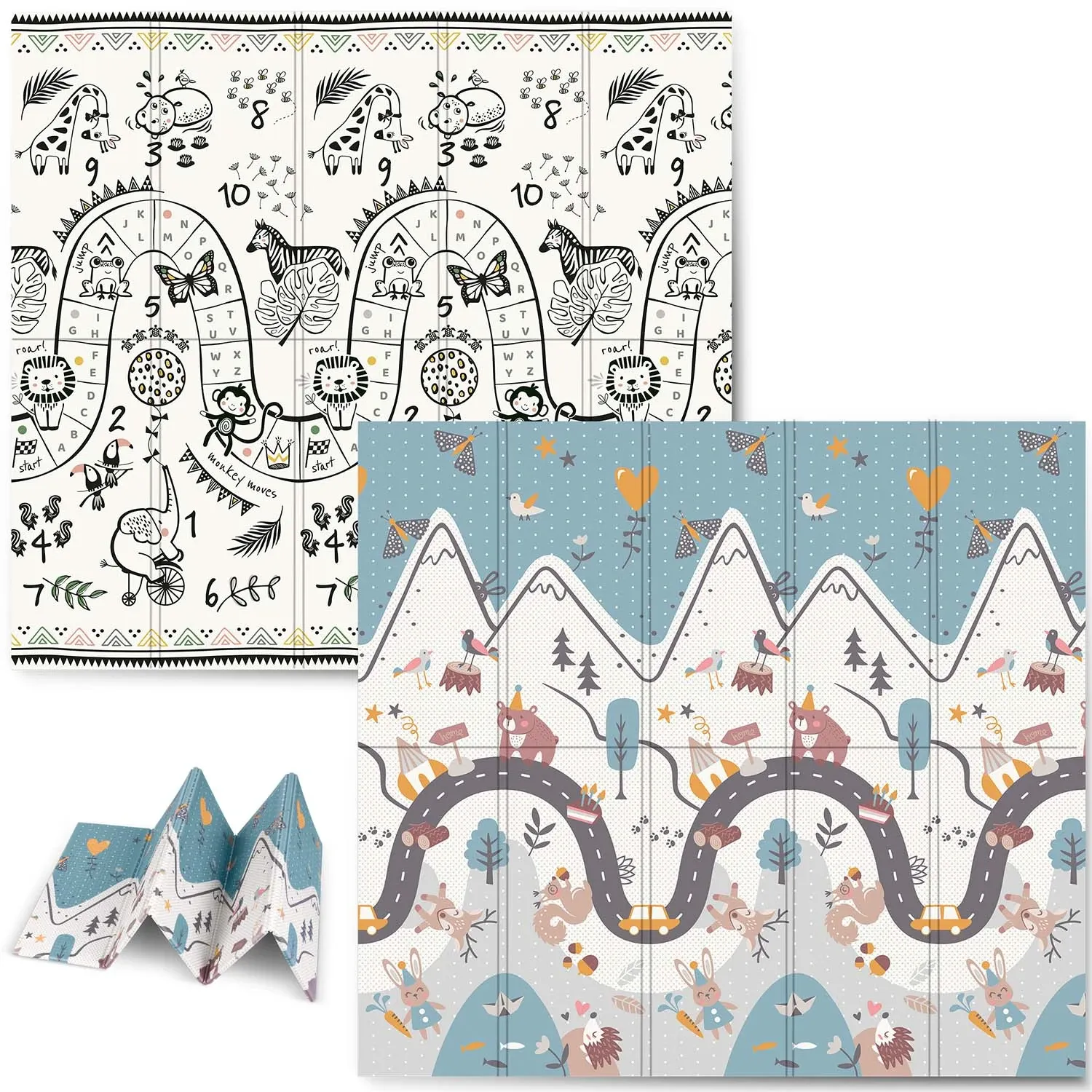 Sulankstomas edukacinis putplasčio kilimėlis 200 x 180 x 1 cm Nukido NK-340 - nuotrauka 1