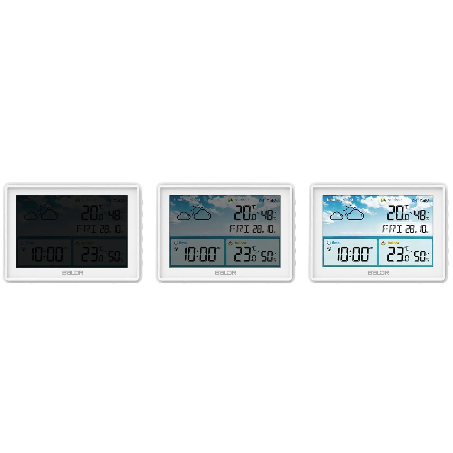 Meteorologinė stotelė su ekranu BD-909, balta - nuotrauka 1