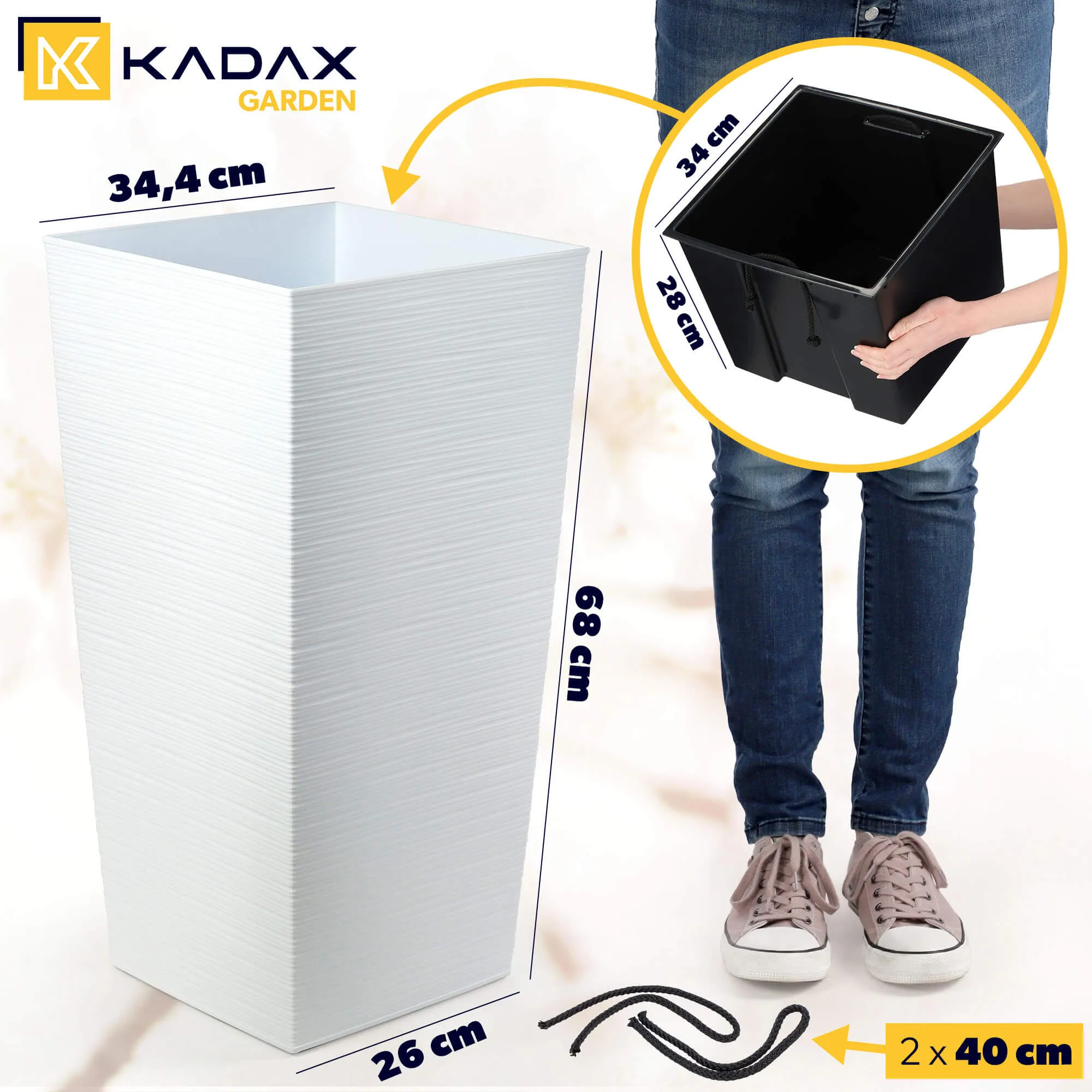 Gėlių vazonas su įdėklu Toulouse kaltas 35 cm
