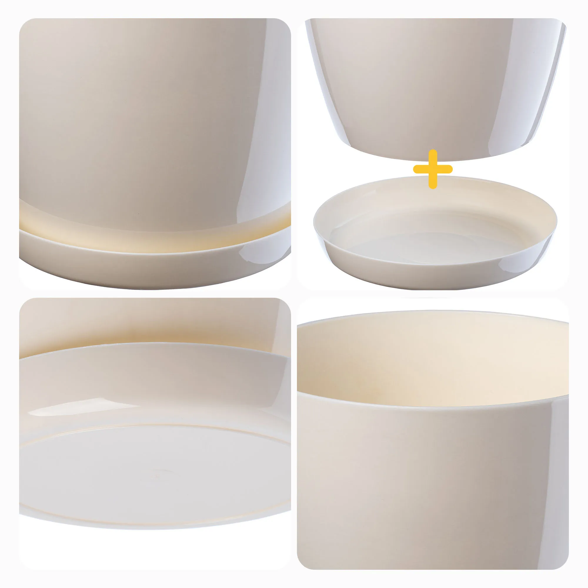 Agen vazonas su grietinėlės lėkštute 20 cm, 3 vnt.