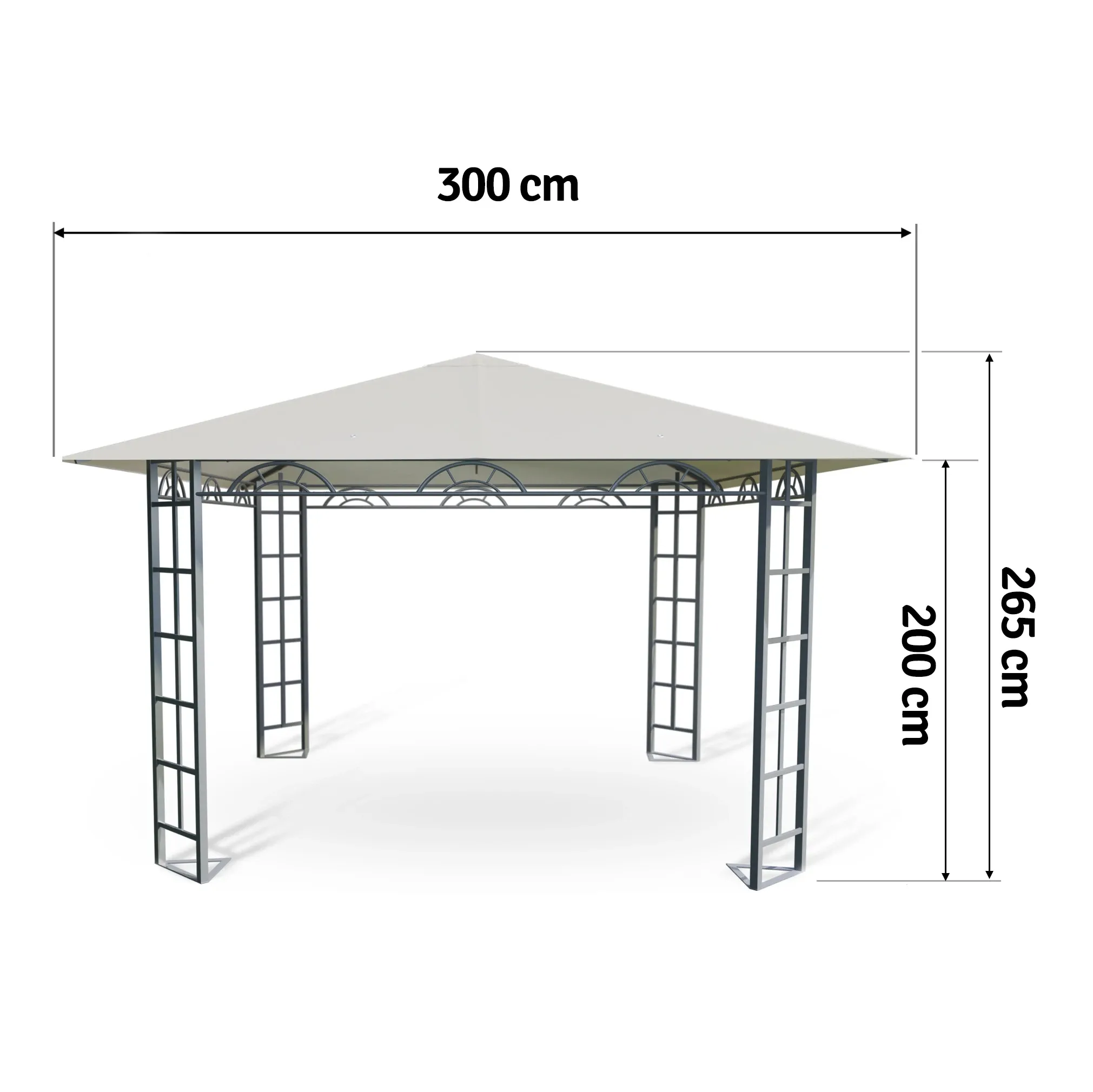 Smėlio spalvos sodo paviljonas, palapinė 3x3m Plonos 4932 - nuotrauka 1