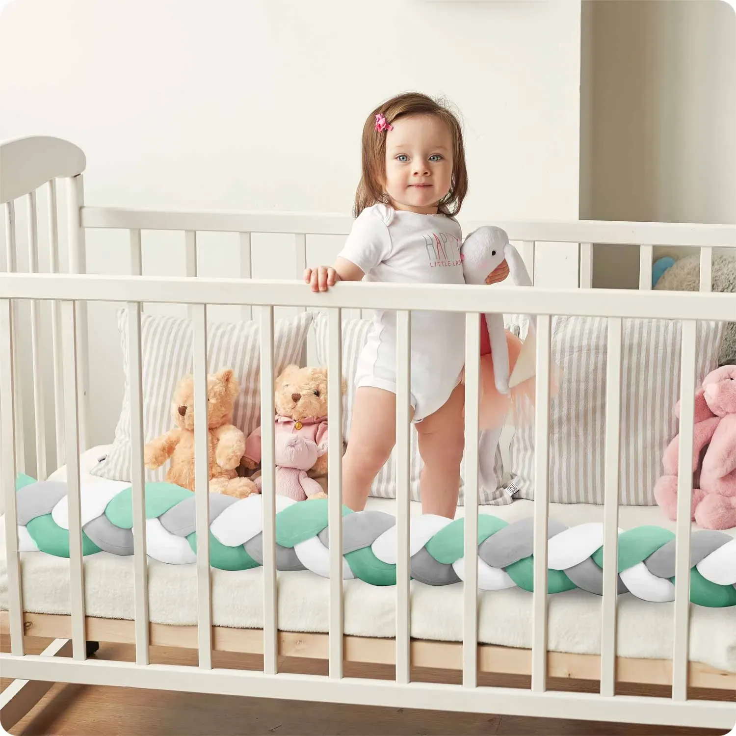 „Ricokids“ 3 m lovelės užtiesalas – mėtinės pilkos spalvos - nuotrauka 1