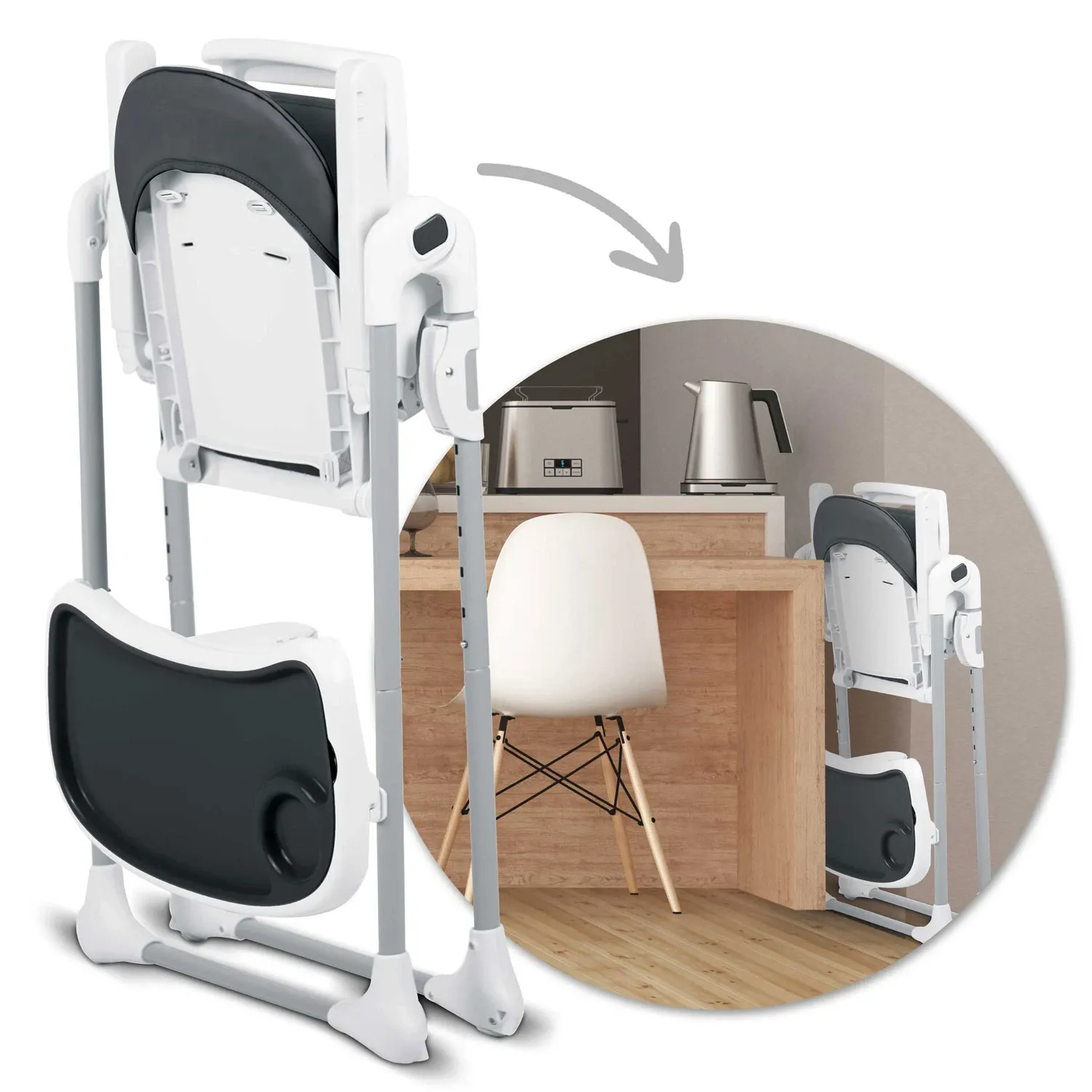 Ricokids Tulo maitinimo kėdutė, juoda - nuotrauka 1