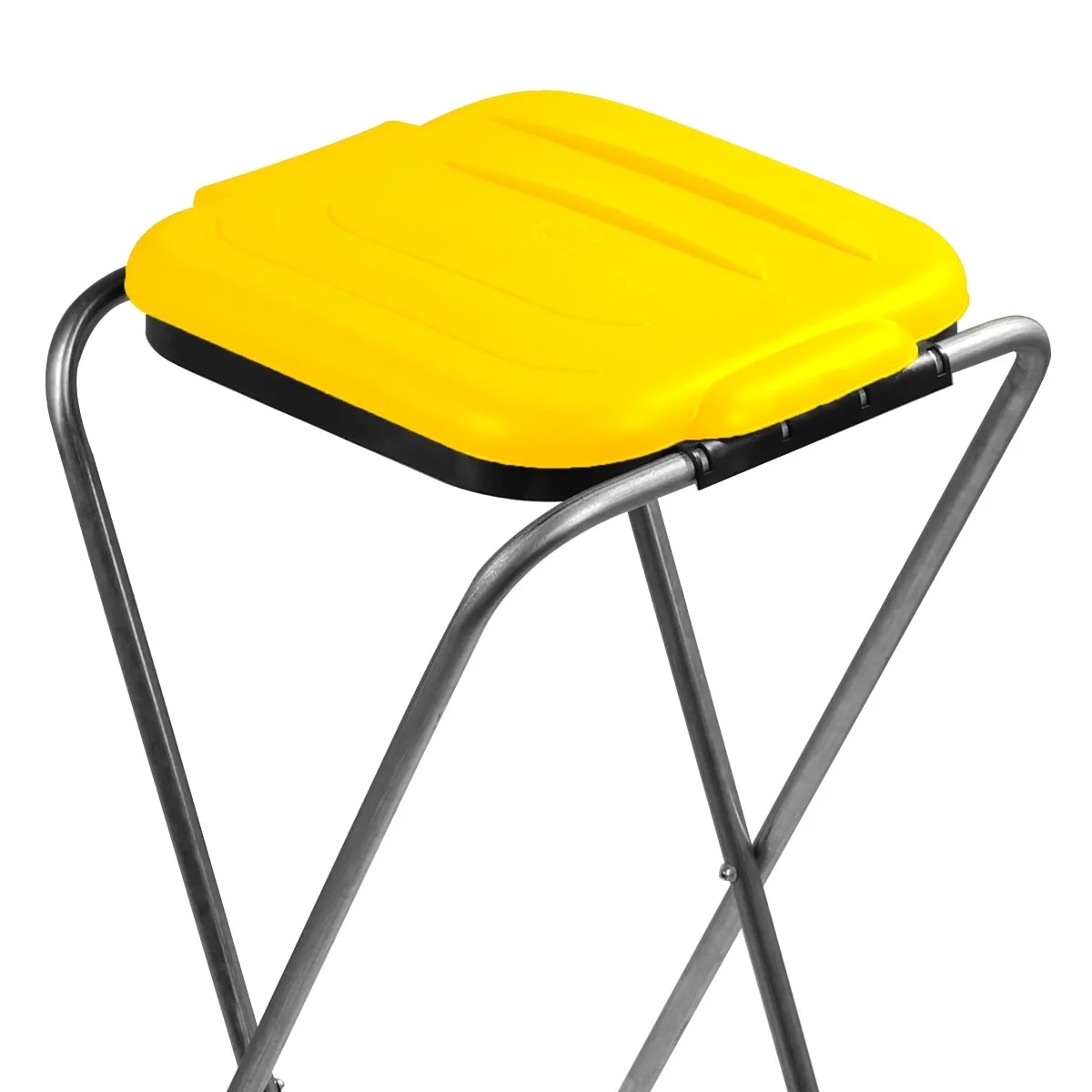 Bakel viengubas geltonas atliekų rūšiavimo maišų stovas