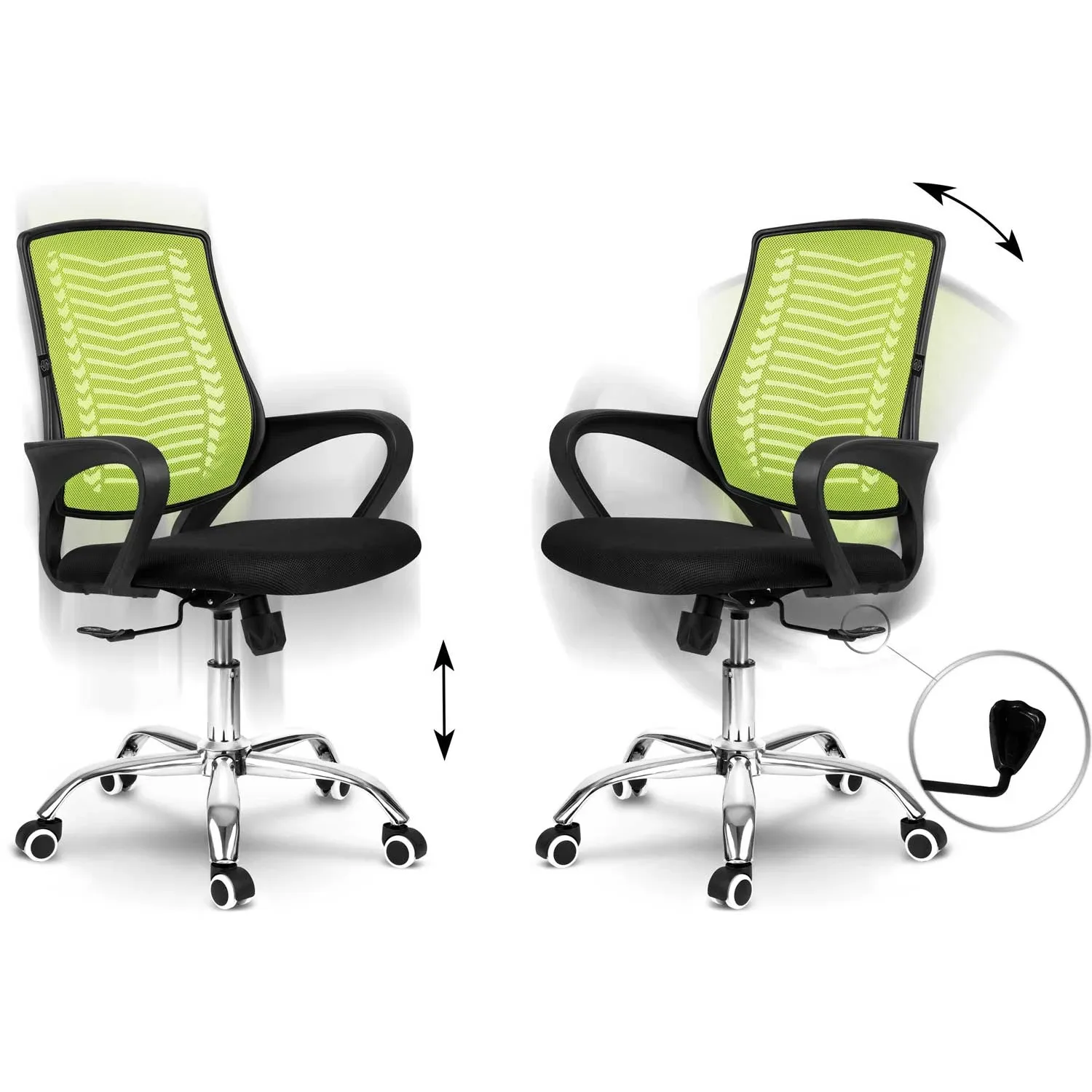 Sofotel Denar mikro tinklelio biuro kėdė, žalia - nuotrauka 1