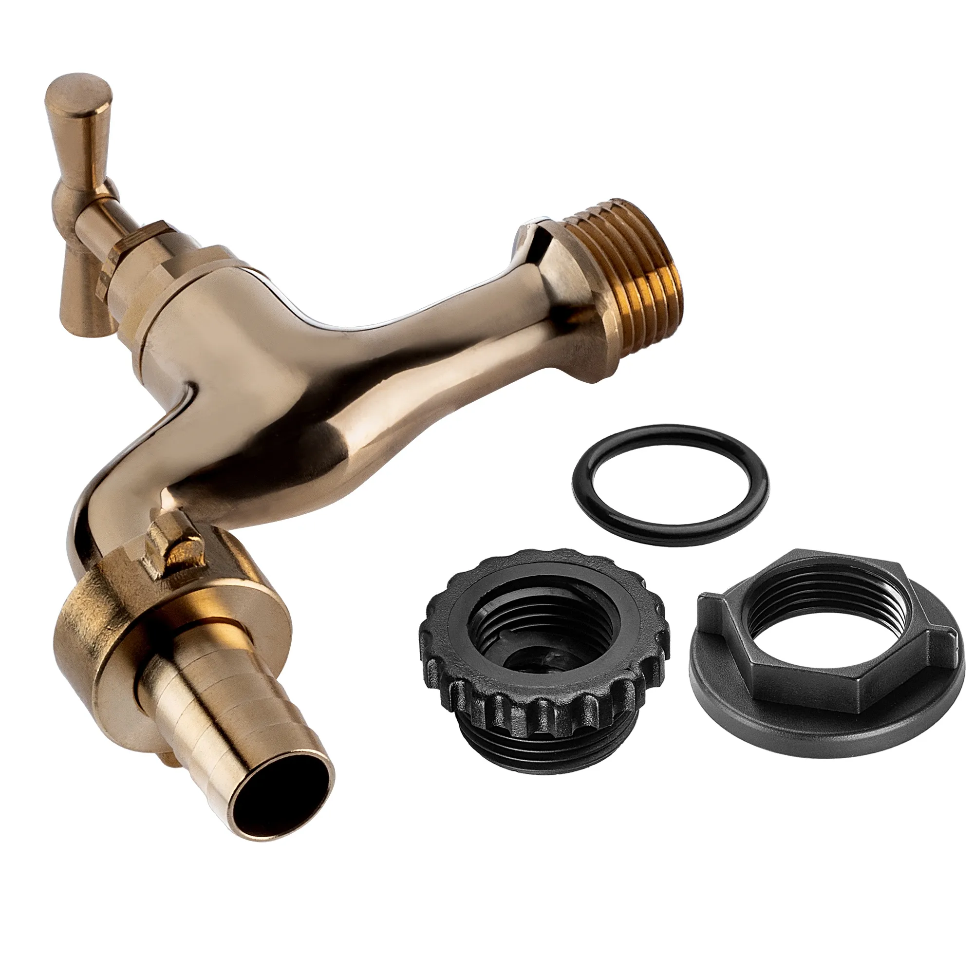 1/2 colio lietaus vandens rezervuaro čiaupas su 3/4 colio adapteriu, auksinis