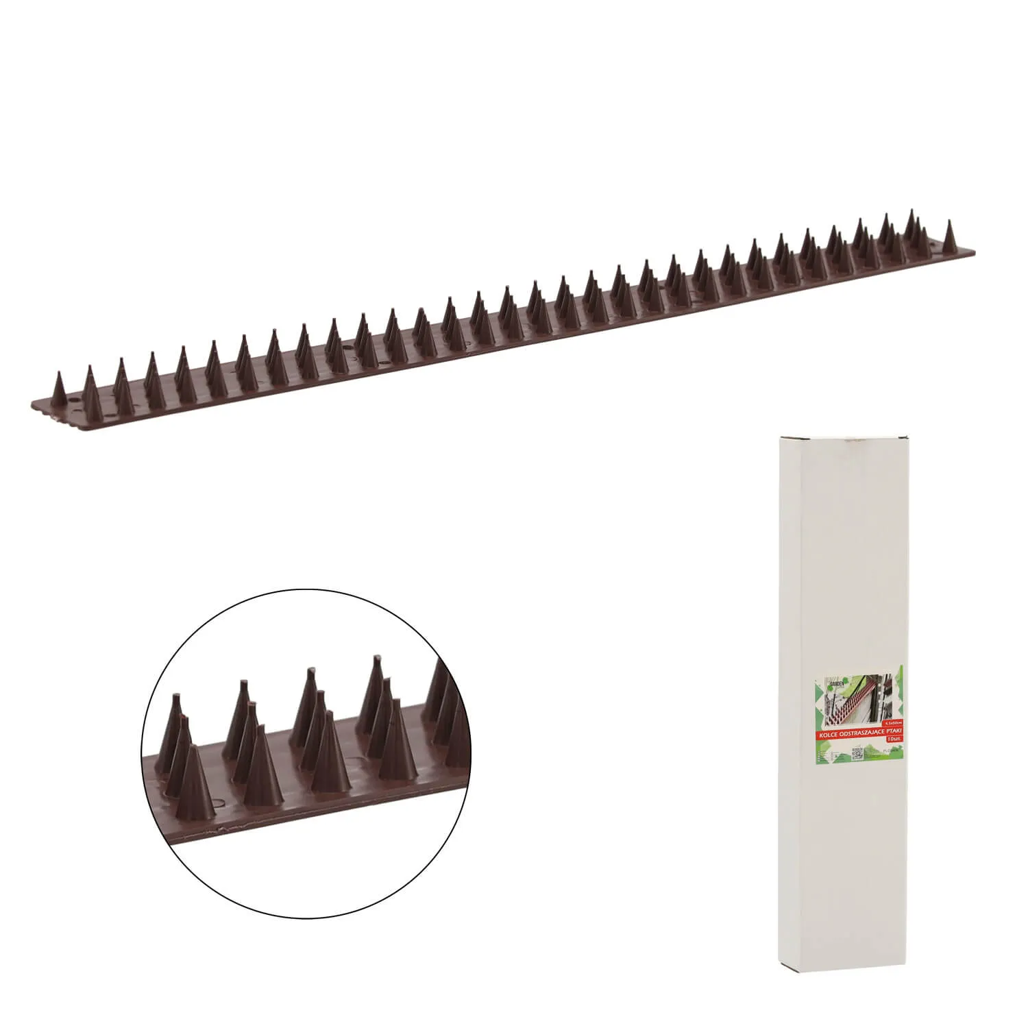 Tosta plastikiniai spygliai nuo paukščių, 50 cm, rudi, 1 vnt.