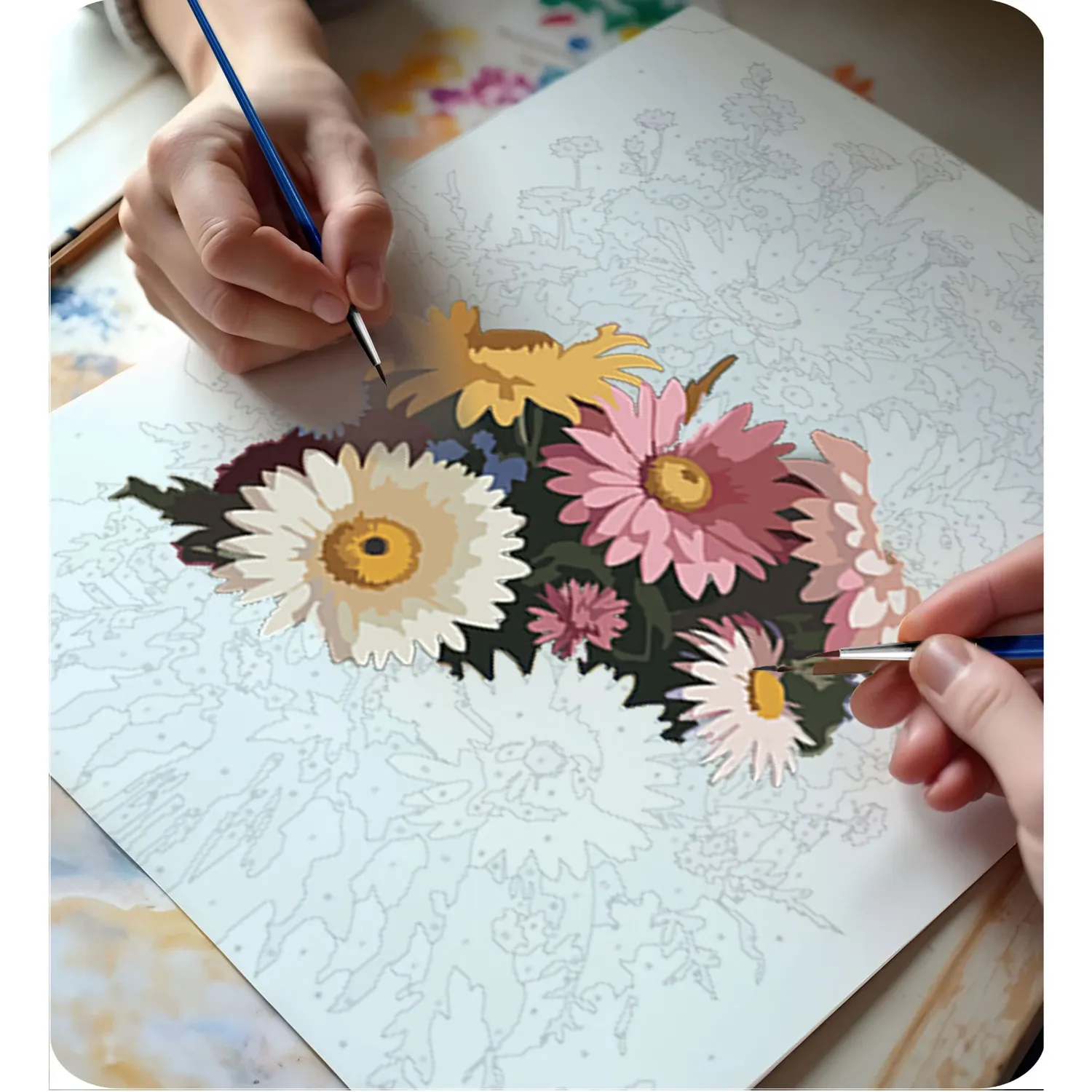 Paveikslas, tapytas skaičiais, 40x50 cm, Massido Flowers - nuotrauka 1