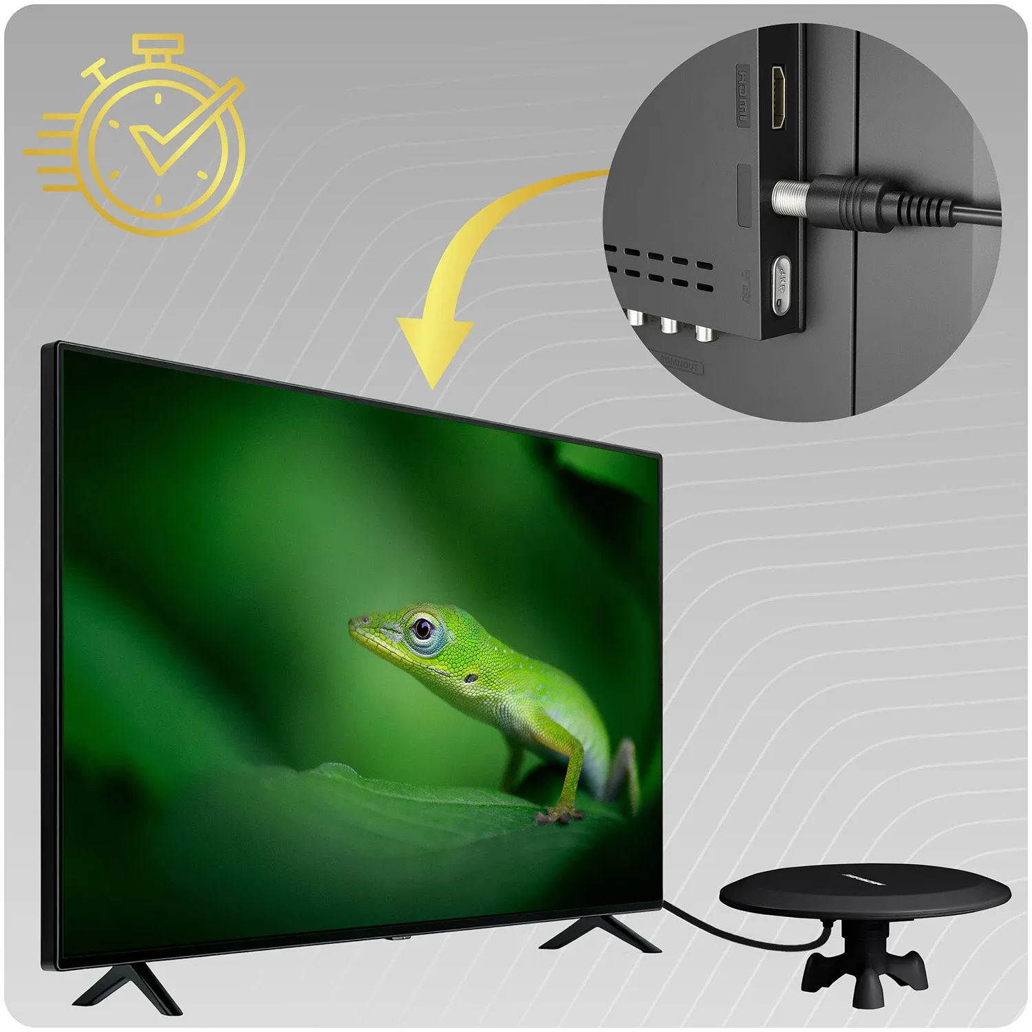 „Berdsen BD-955“ juoda vidaus/lauko televizijos ultra HD 4K antena - nuotrauka 1