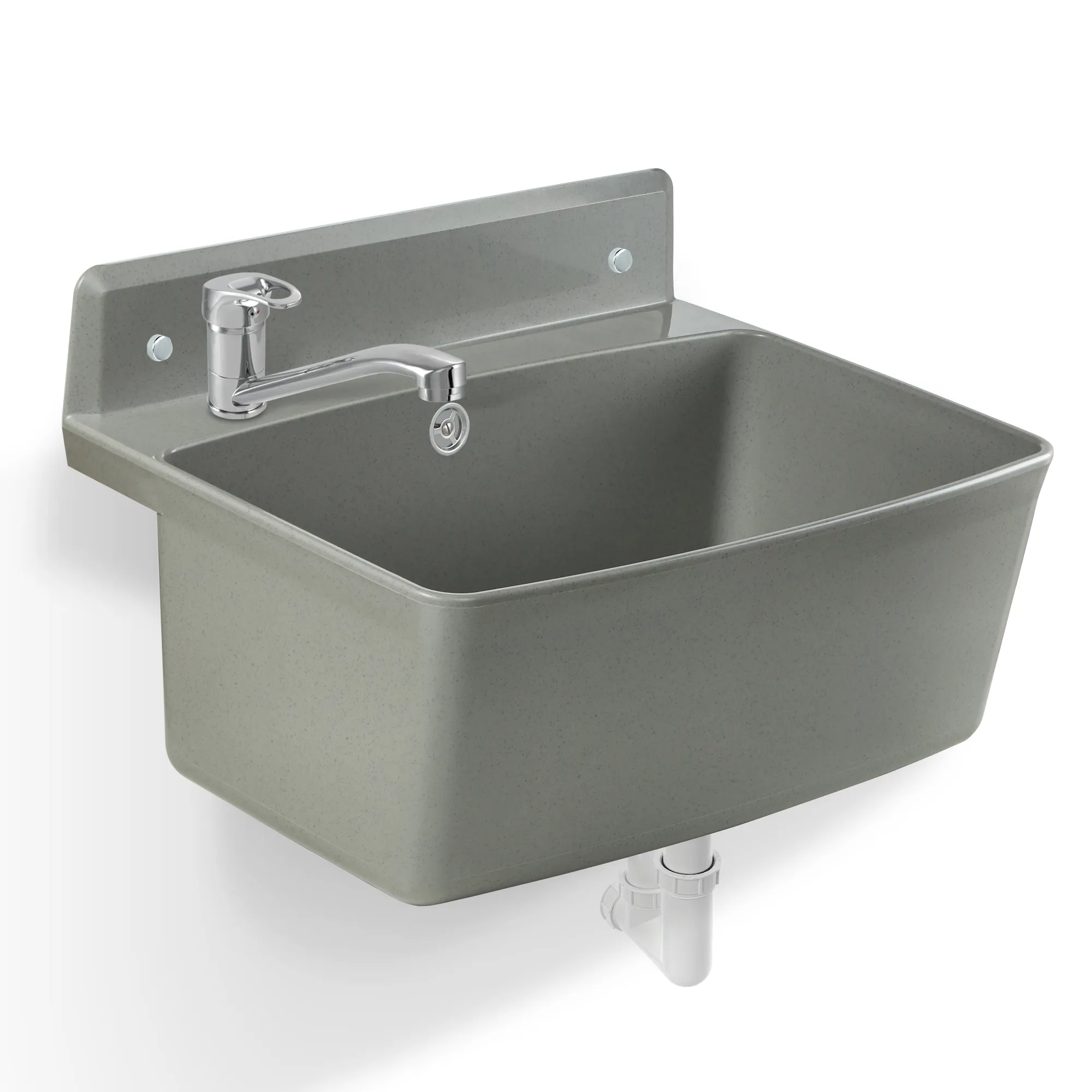 Gospo XXL pilka kriauklė su stovinčiu maišytuvu