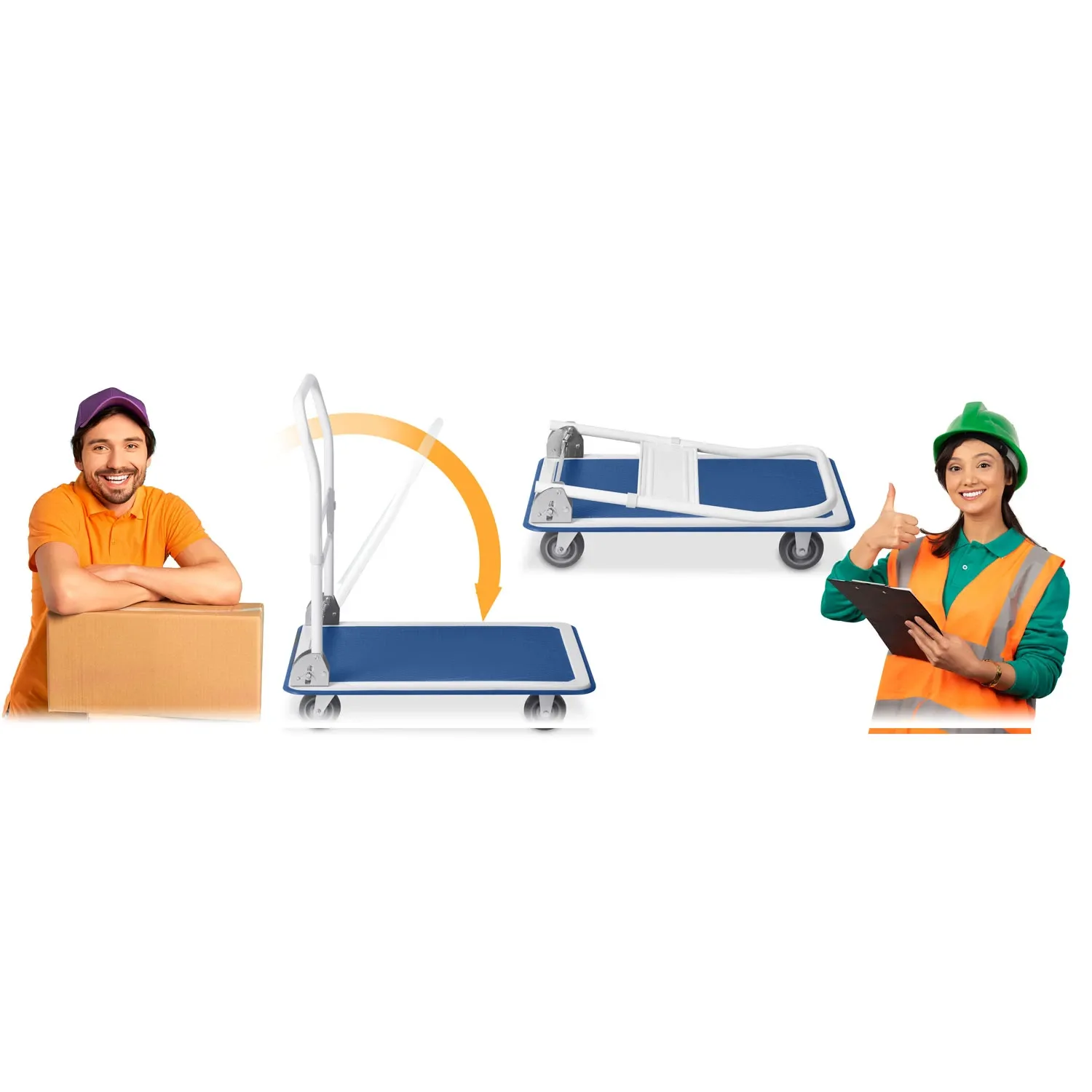 HM-505 rankinis vežimėlis, baltas ir mėlynas - nuotrauka 1