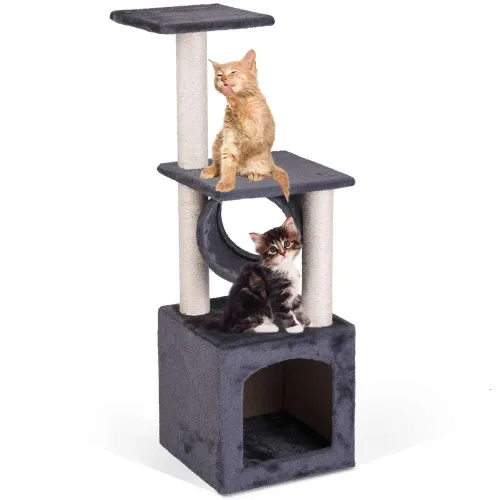 Katės draskyklė 93 cm DR-259 Pethaus su pele, pilka - nuotrauka 1