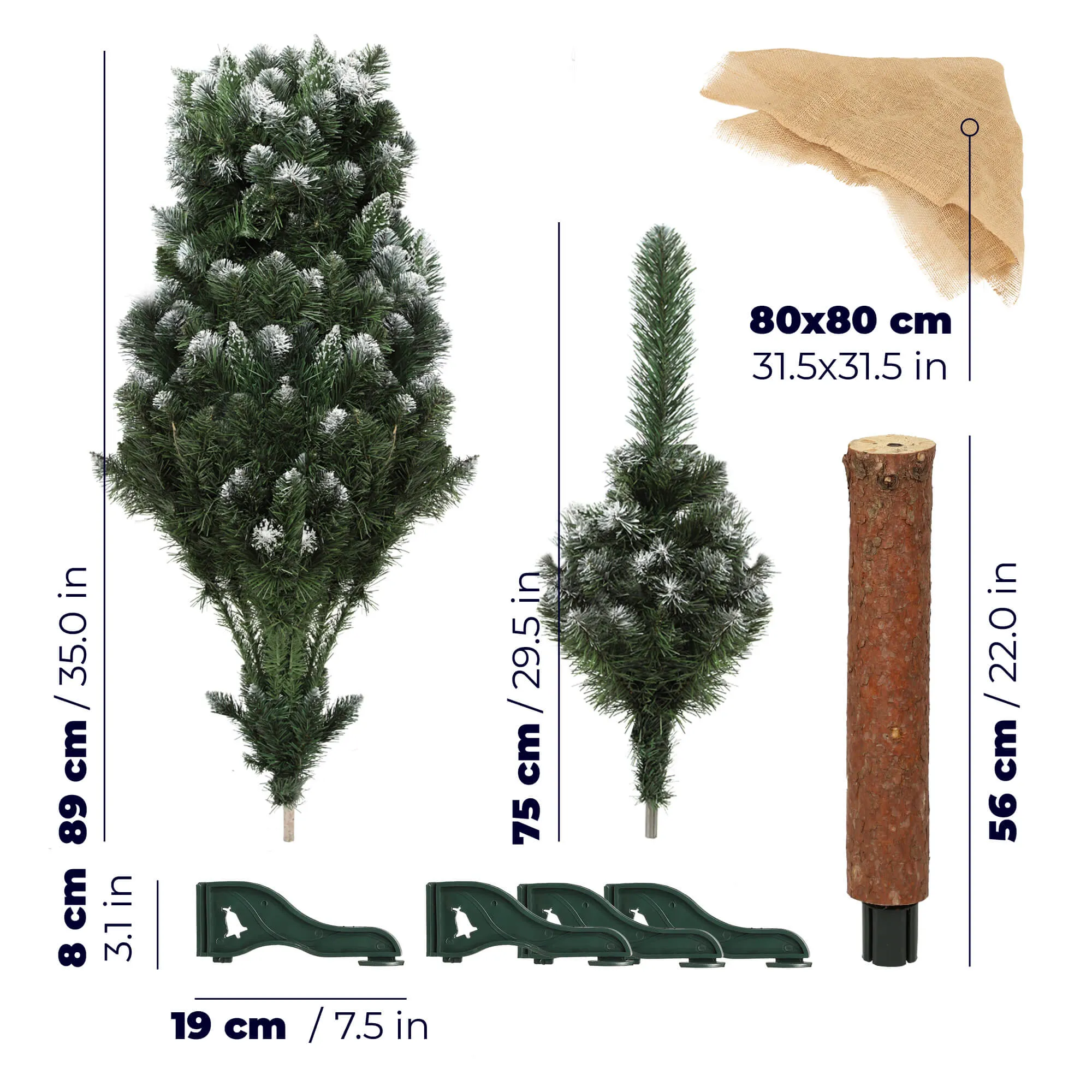 Kalėdinė eglutė ant kelmo, deimantinė pušis Roana 220 cm