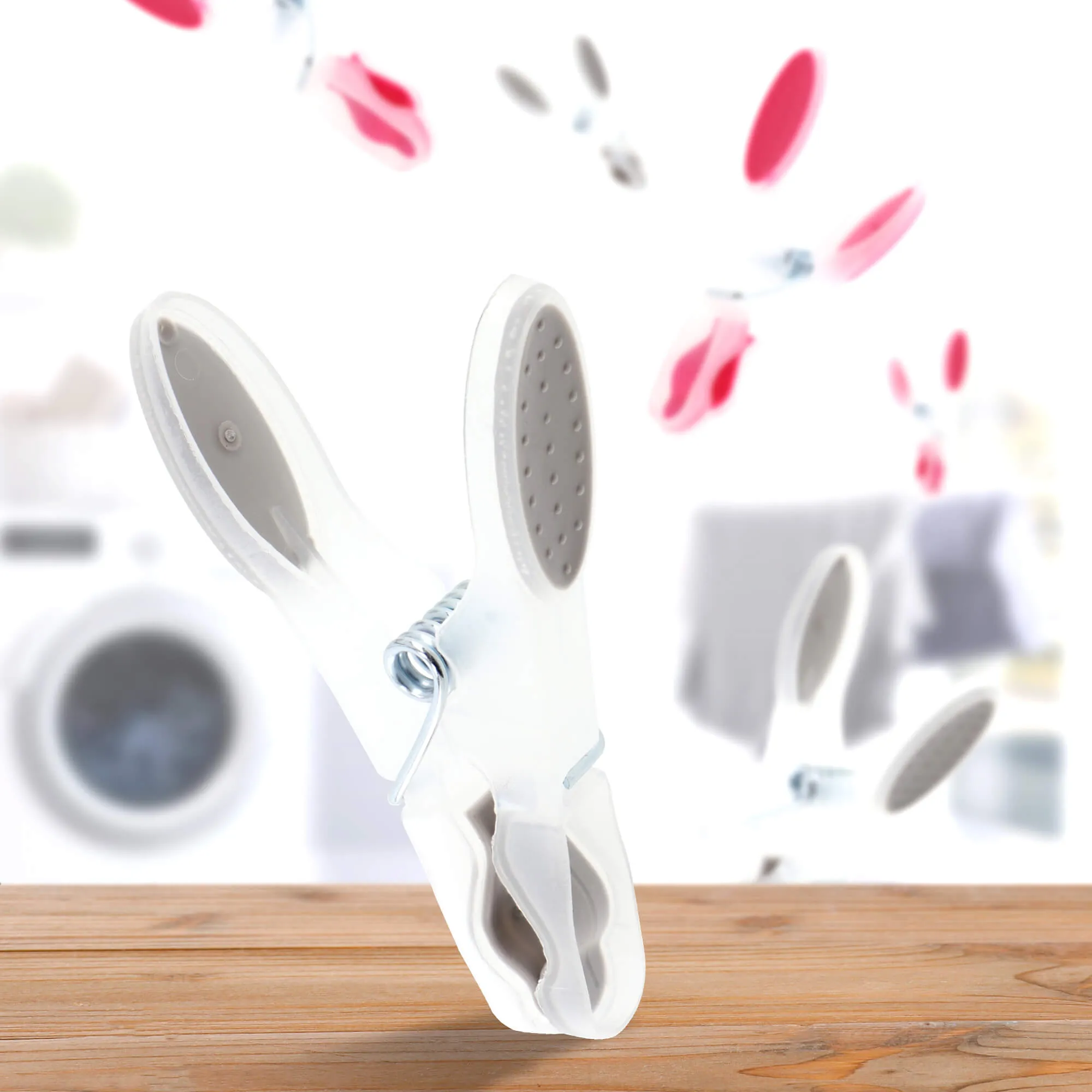 „Luant“ plastikiniai skalbinių segtukai, pilki ir rožiniai, 12 vnt.