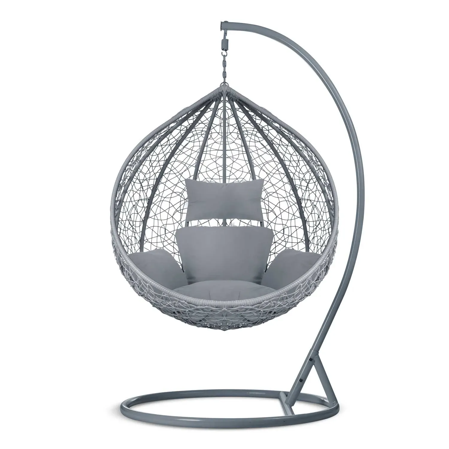 Havana pakabinama supamoji sodo kėdė, tamsiai pilka + pilkos pagalvėlės - nuotrauka 1