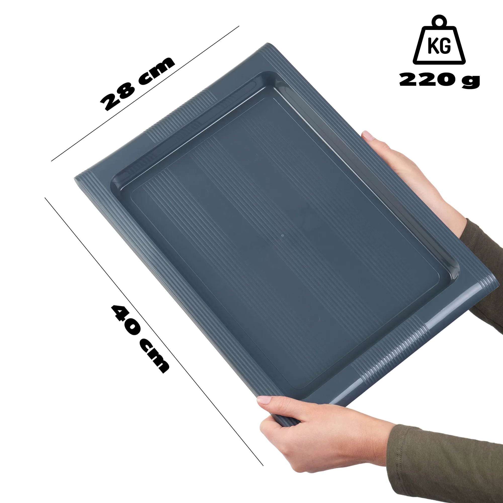 Tasso virtuvės baro padėklas 28×40 cm tamsiai pilkas