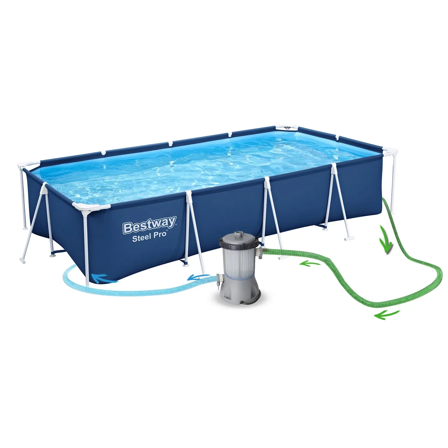 Karkasinis sodo baseinas 400 x 211 x 81 cm 15 viename Bestway 56405N - nuotrauka 1