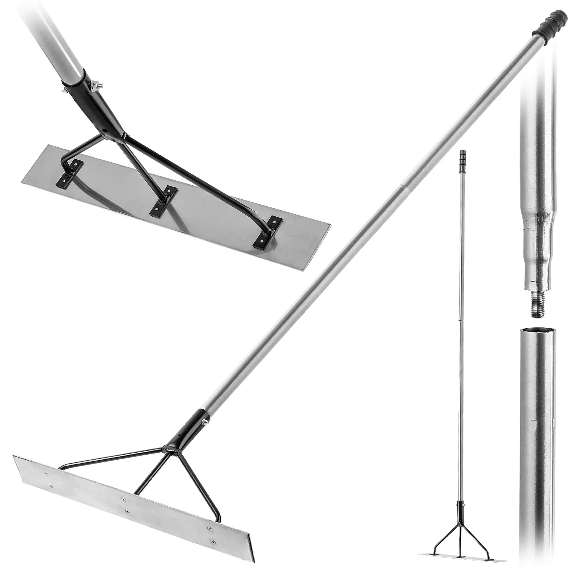 Berga aliuminio betono grandiklis su metaline rankena