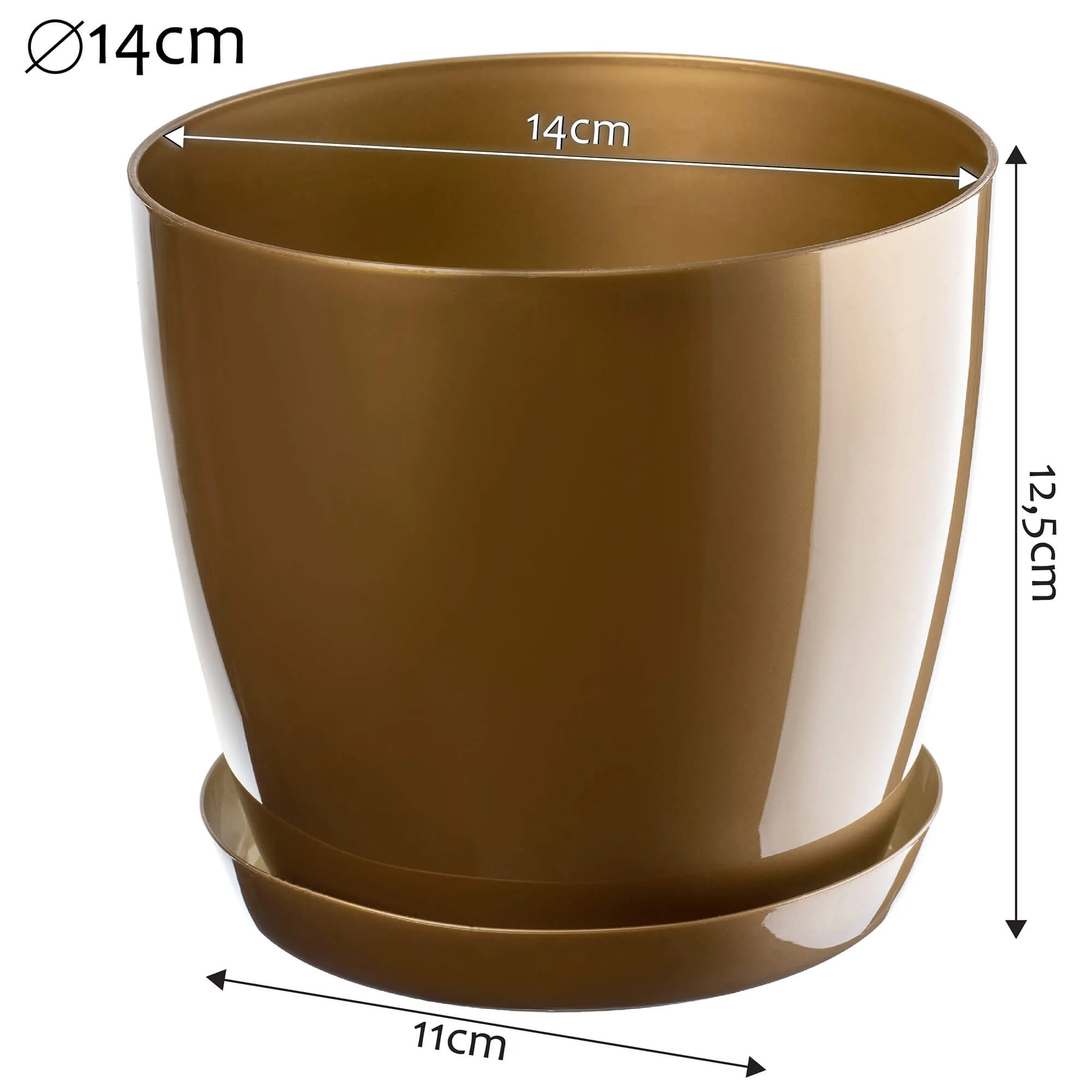 Gėlių vazonas su lėkštute 14 cm