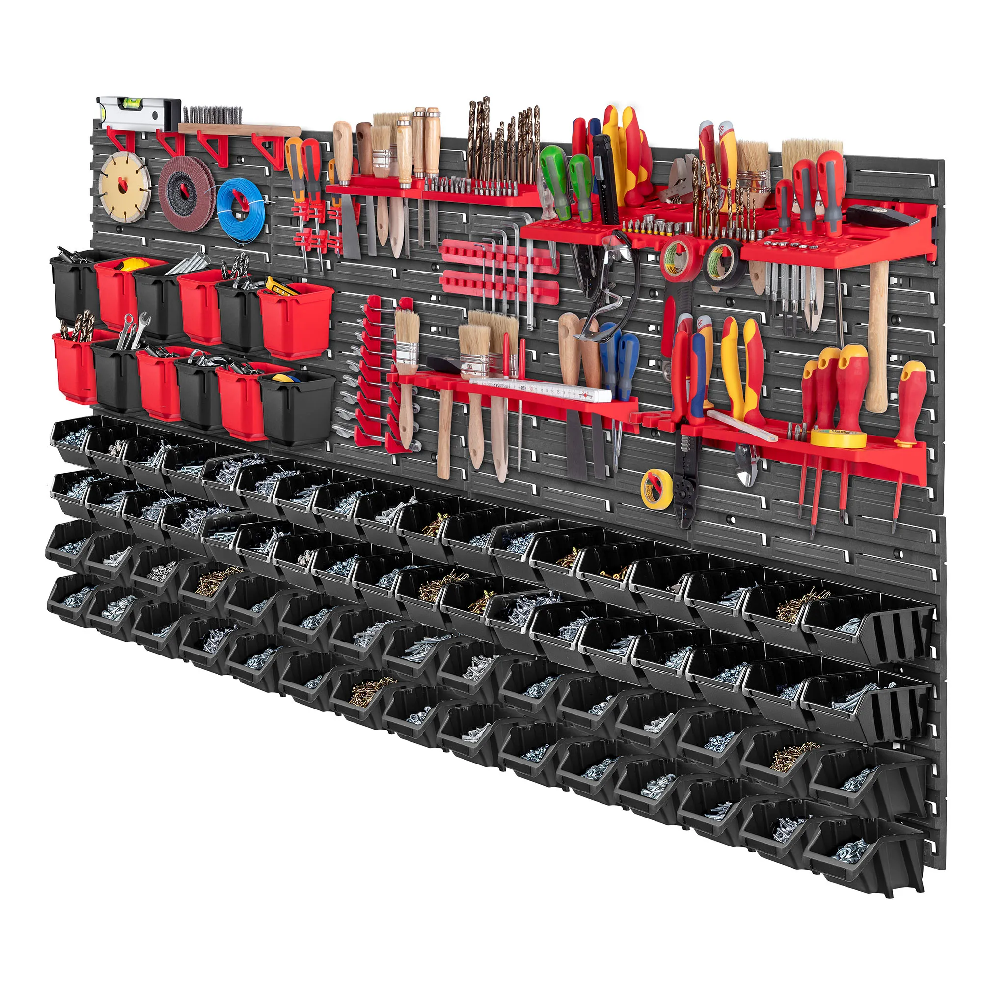 Lokke perforuota lenta, 103 dalys, 156 x 78 cm, raudona ir juoda