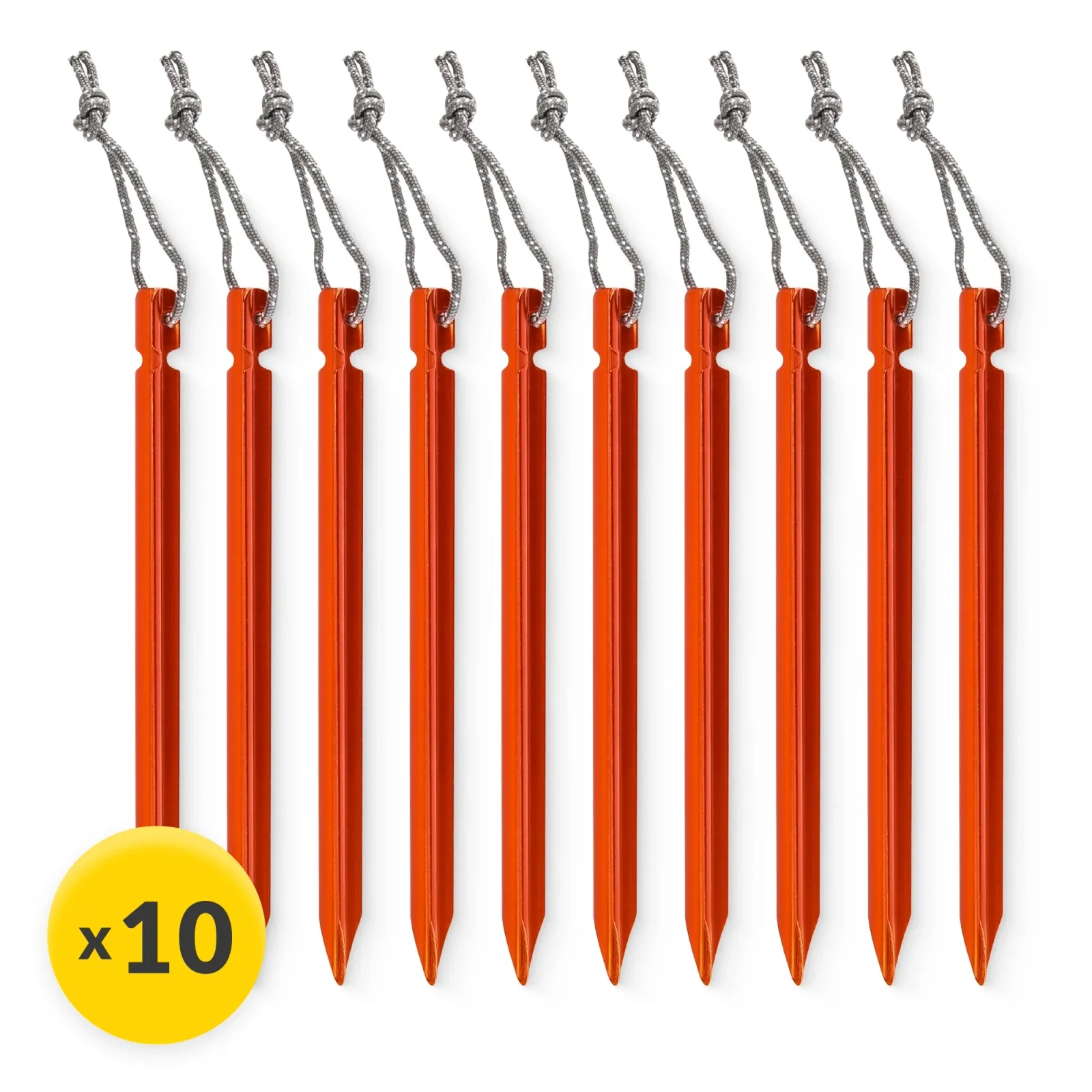 Aliuminio palapinės kuoliukų rinkinys 15 cm 10 vnt. - trikampiai