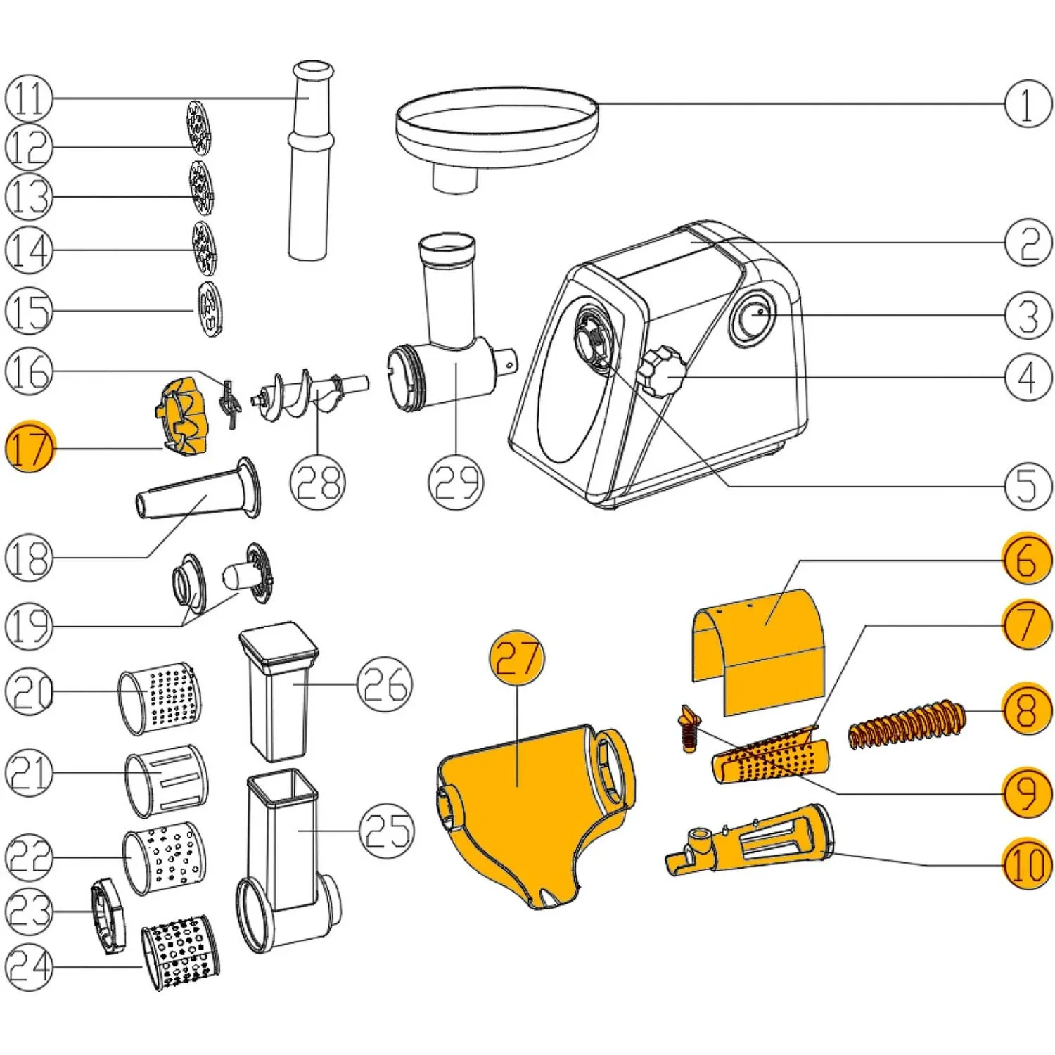 Mėsmalių dalys - Berdsen pomidorų tyrės rinkinys - nuotrauka 1