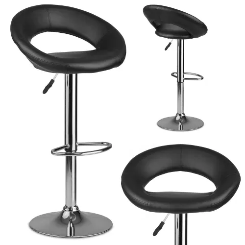 Forza baro kėdė su atlošu – 2 dalys – juoda - nuotrauka 1