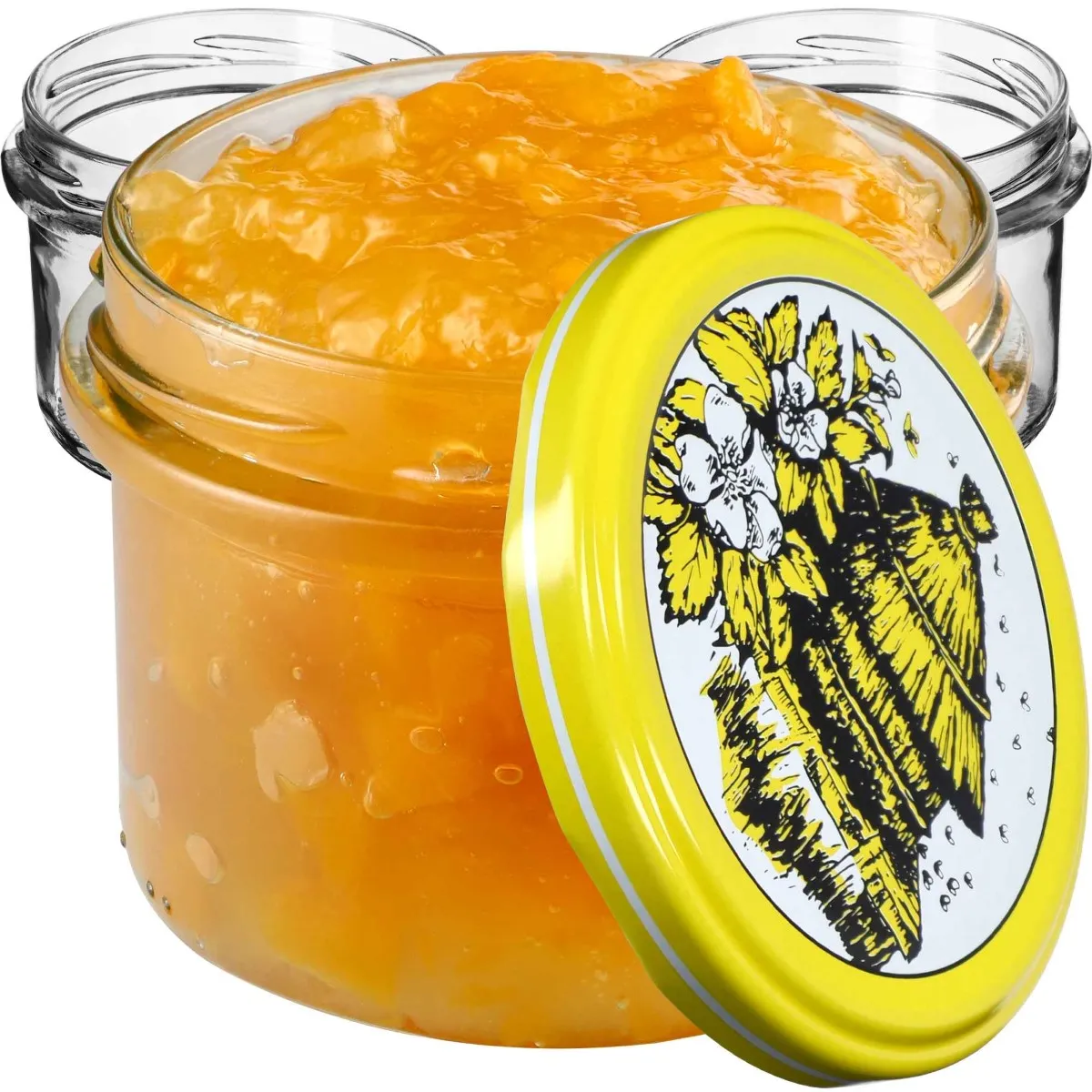 Tartu konservavimo stiklainiai 235 ml, 10 vnt., 82 mm + „Bitės“ dangteliai