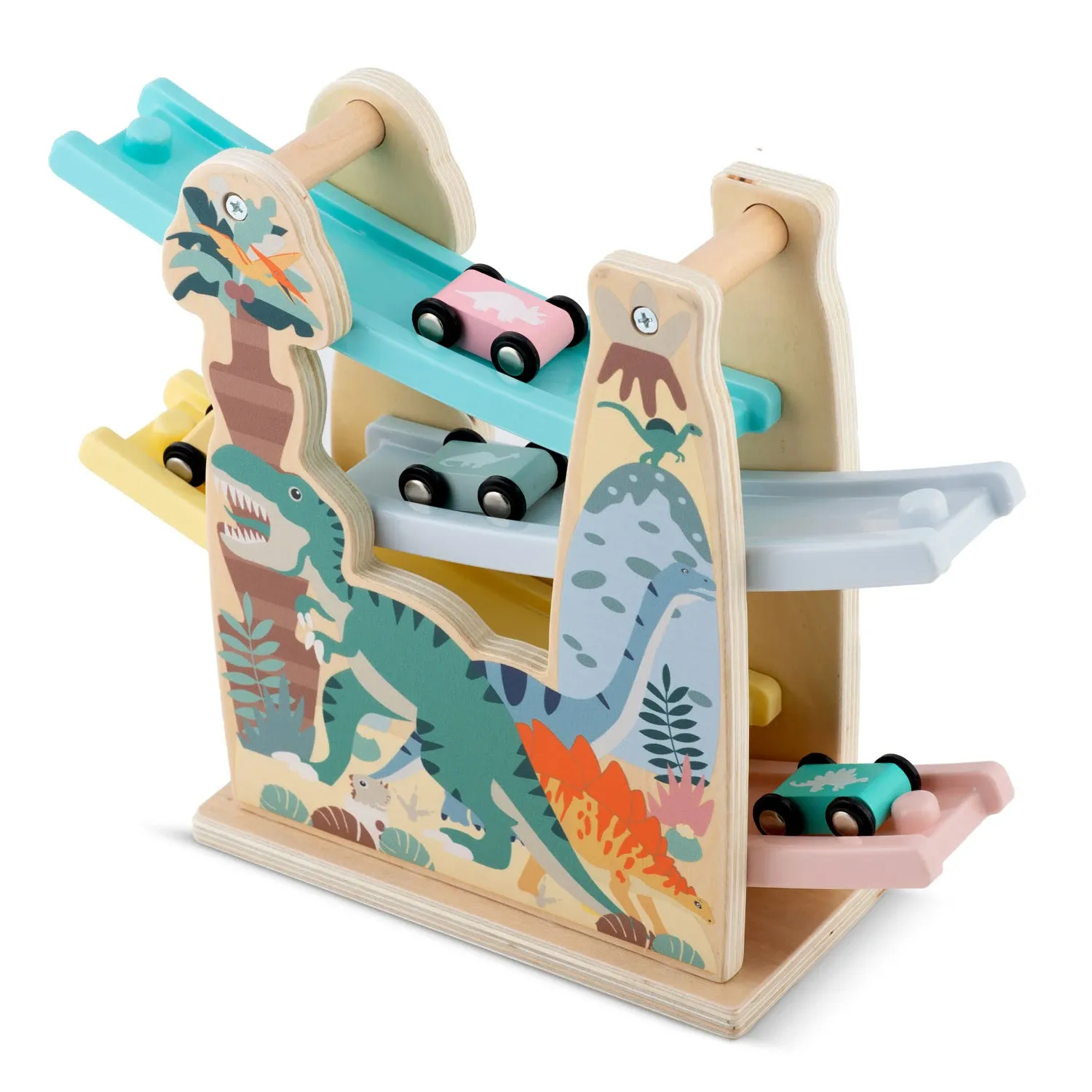 Medinis žaislinis čiuožykla su mašinėlėmis RK-867 Ricokids - nuotrauka 1