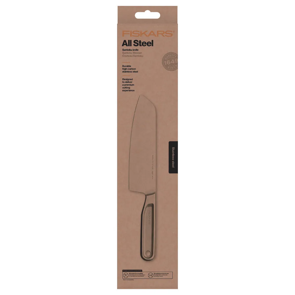Fiskars 1062884 plieninis Santoku peilis 16 cm