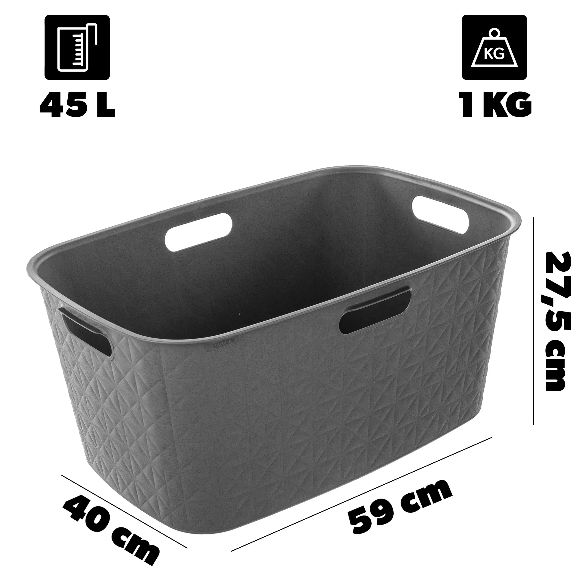 „Curver Softex“ 45 l pilkas lyginimo krepšys