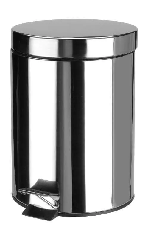 Plieninė šiukšliadėžė su pedalo atidarymu, 5 l