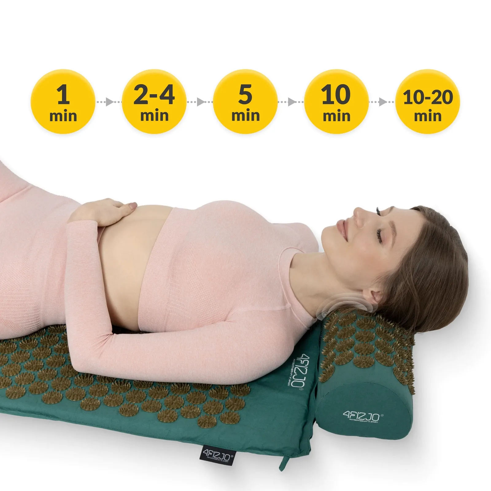 Didelis akupresūros kilimėlis su pagalvėle