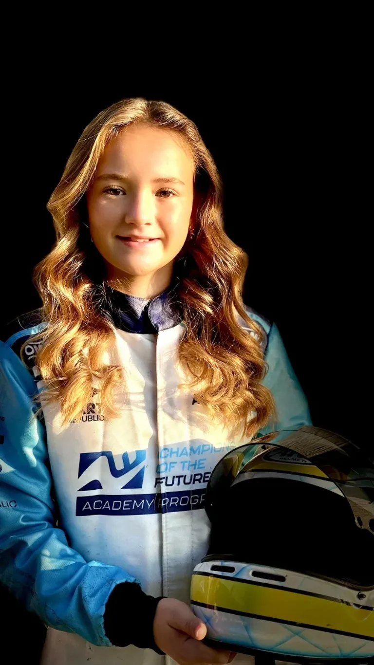 Vera Jurland in her race suit