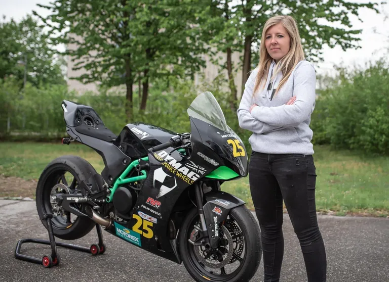 Sarah Boyes in her race suit