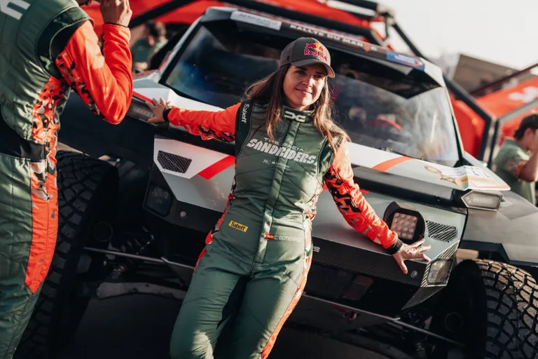 Cristina GutiƩrrez in her race suit