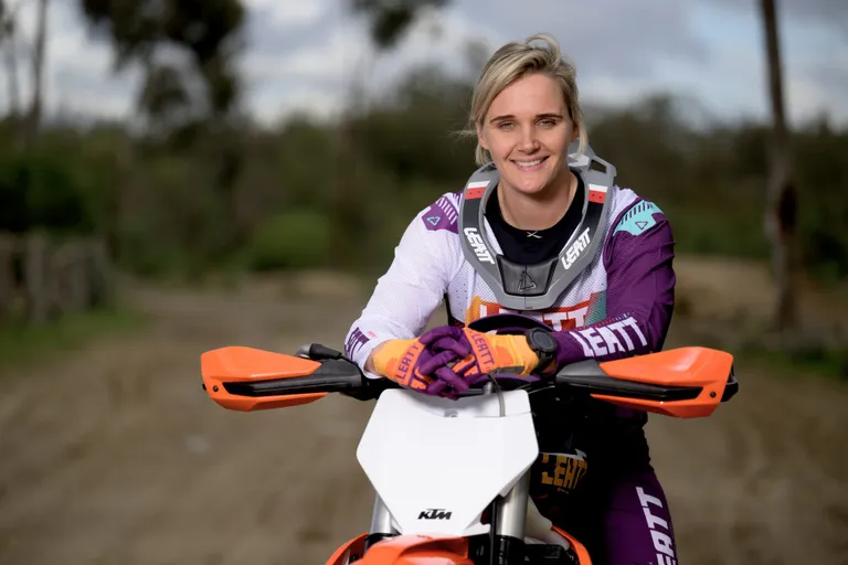 Kirsten Landman in her race suit