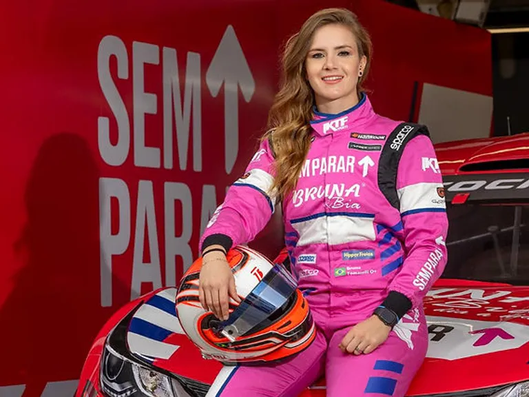 Bruna Tomaselli in her race suit