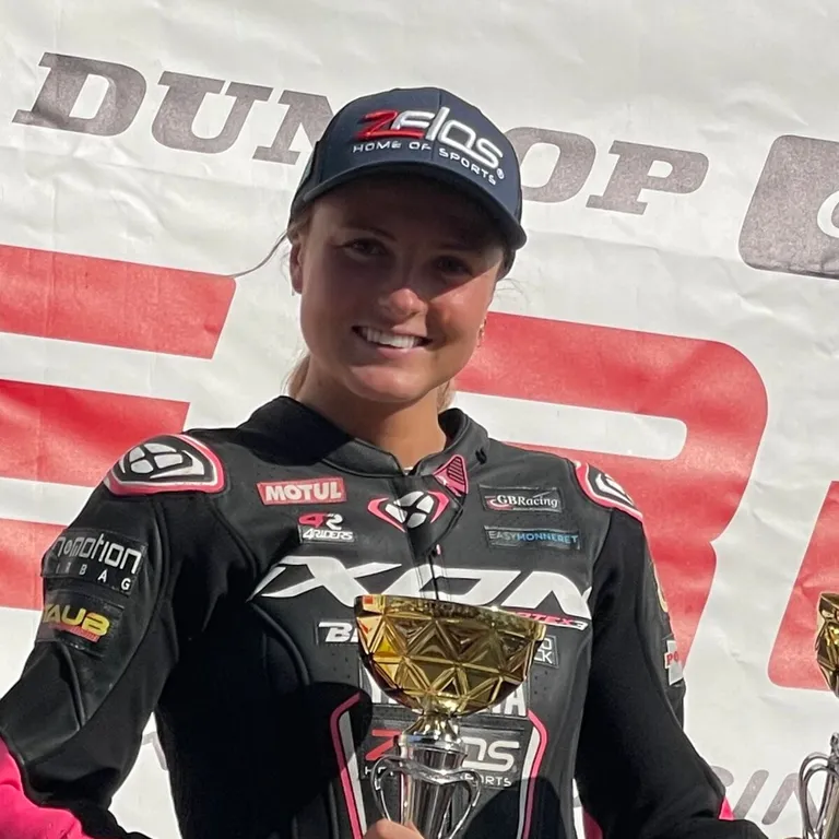 Emily Bondi in her race suit