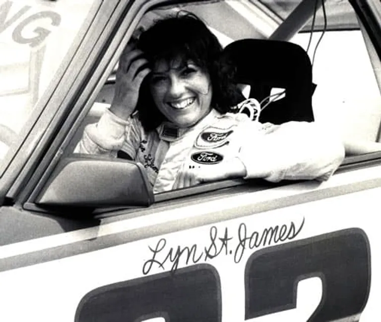 Lyn St. James in her race suit