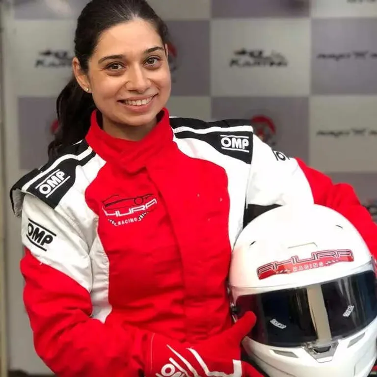 Diana Pundole in her race suit