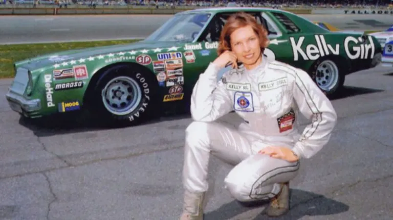 Janet Guthrie in her race suit