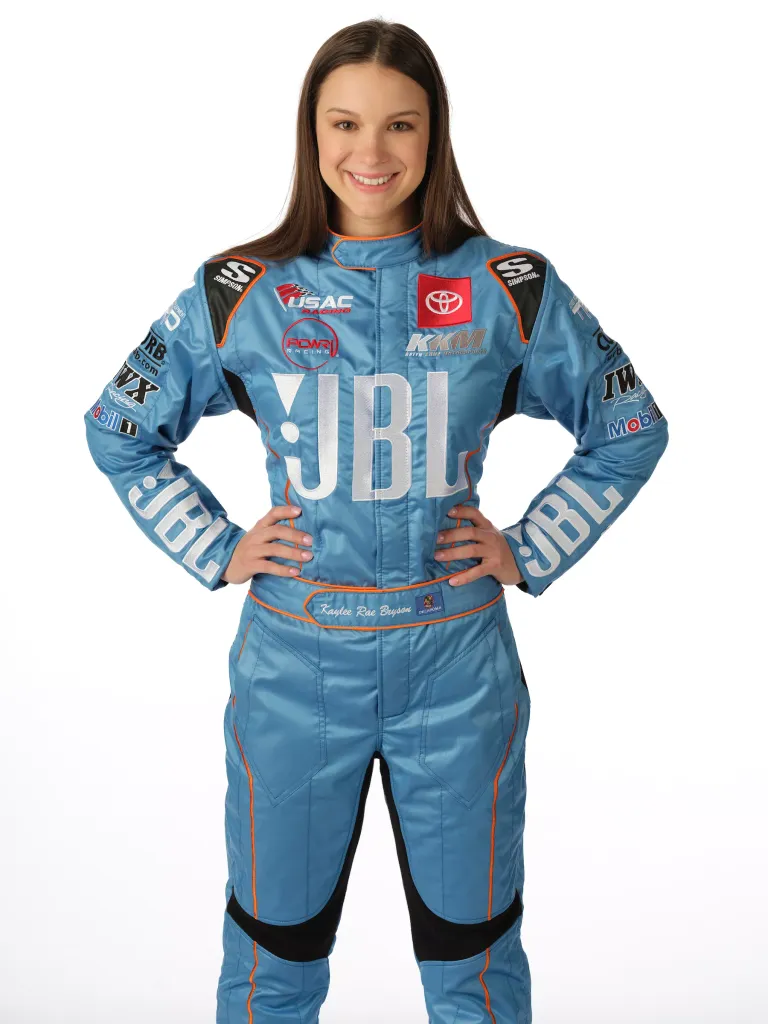 Kaylee Bryson in her race suit