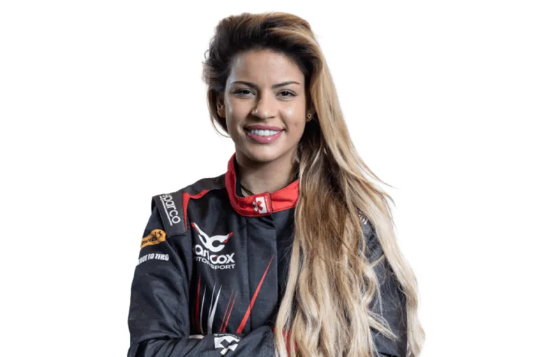 Christine Giampaoli Zonca in her race suit