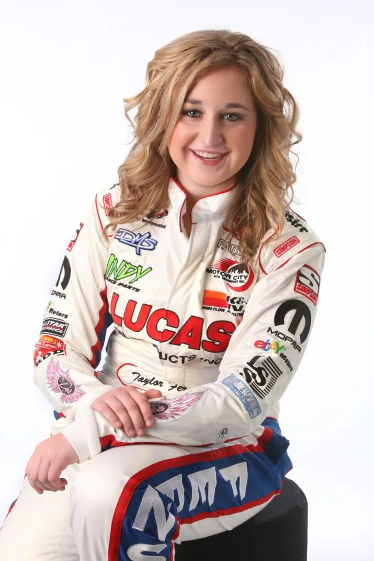 Taylor Ferns in her race suit