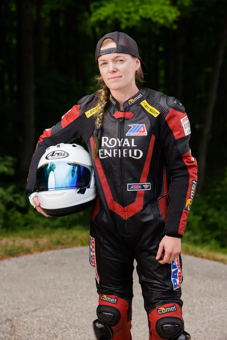 Aubrey Credaroli in her race suit